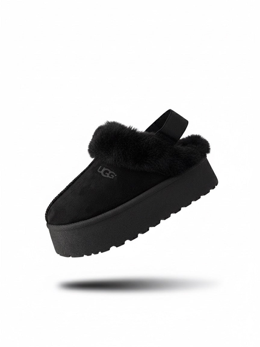 Ugg Disquette Australian Shepherd Platform Slippers in Black