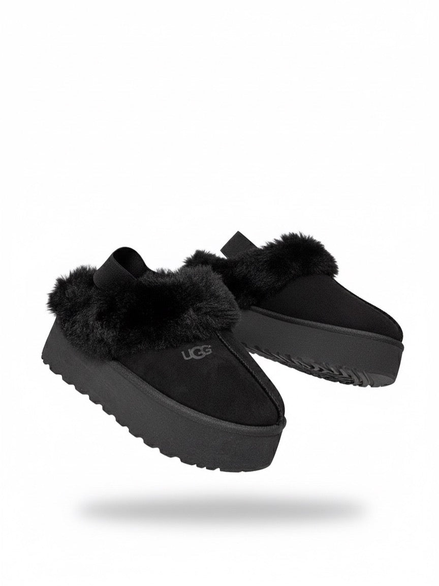 Ugg Disquette Australian Shepherd Platform Slippers in Black