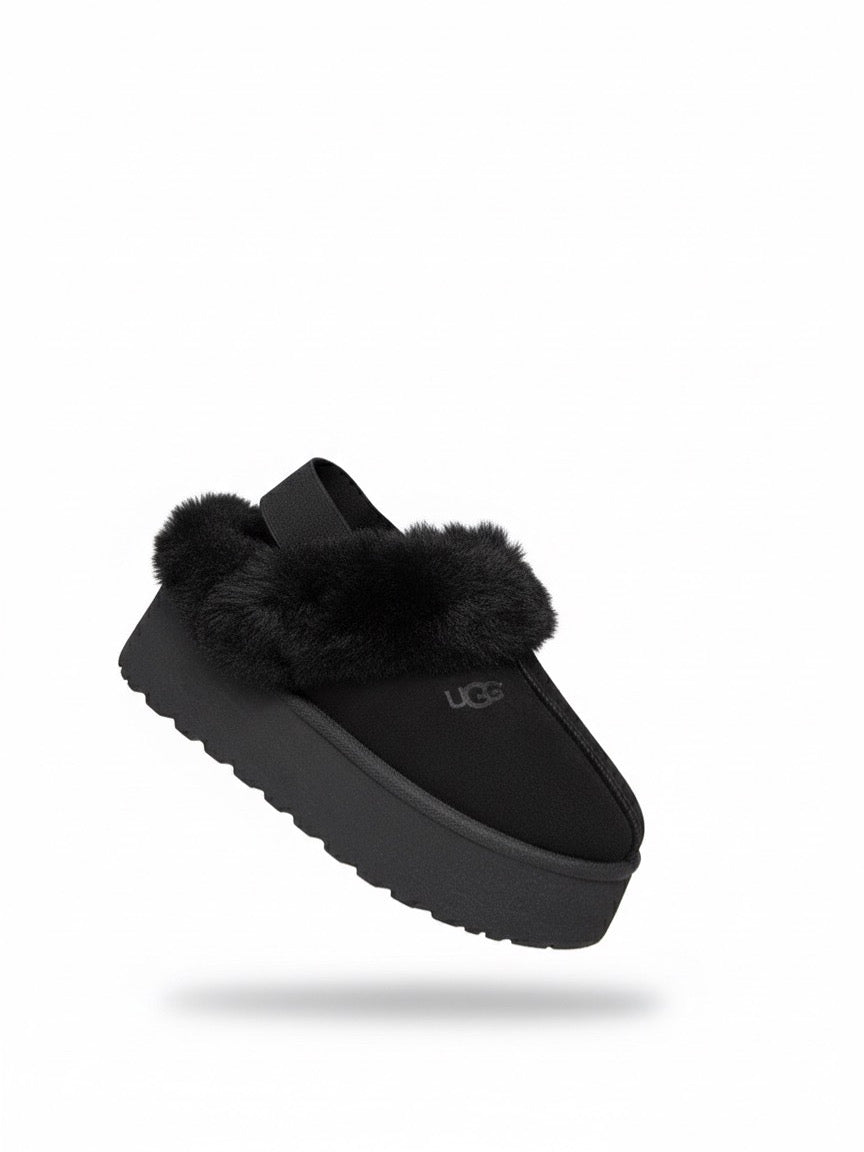Ugg Disquette Australian Shepherd Platform Slippers in Black